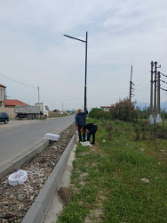 Qızılburun küçəsinin işıqlandırılması üçün yeni dirəklər quraşdırılır