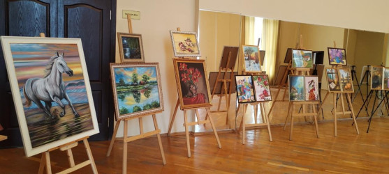 Gənc rəssam Sevinc Mustafayevanın fərdi sərgisi təşkil edilmişdir
