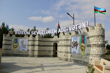 Qlobus monumentinin ətrafındakı qalanın üzərində aparılmış yeni tərtibat işləri rayon ictimaiyyətinə təqdim olunmuşdur